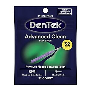 [SnS, AC] $2.86* | 32ct DenTek Slim Brush Advanced Clean Interdental Brushes at Amazon